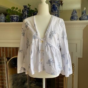 Long sleeve floral blouse